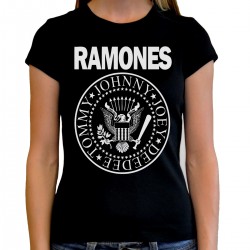 Camiseta Ramones mujer negra con logo clásico punk rock
