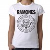 Women’s white Ramones t-shirt featuring classic band logo