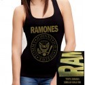 Camiseta tirantes Ramones dorada