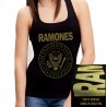 Camiseta tirantes Ramones dorada