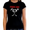 Camiseta negra de Pearl Jam para mujer corte entallado con el logotipo clásico de la banda estilo grunge
