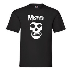 Camiseta negra Misfits clasica con logotipo de calavera para hombre - Made4Rock