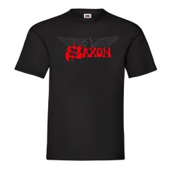 Black Saxon heavy metal band mens t-shirt