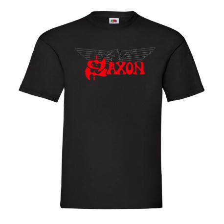 Black Saxon heavy metal band mens t-shirt