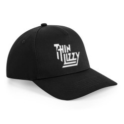 Black Thin Lizzy cap featuring textile vinyl logo on front