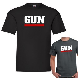 Camiseta de la banda GUN para hombre en color negro con logotipo clásico
