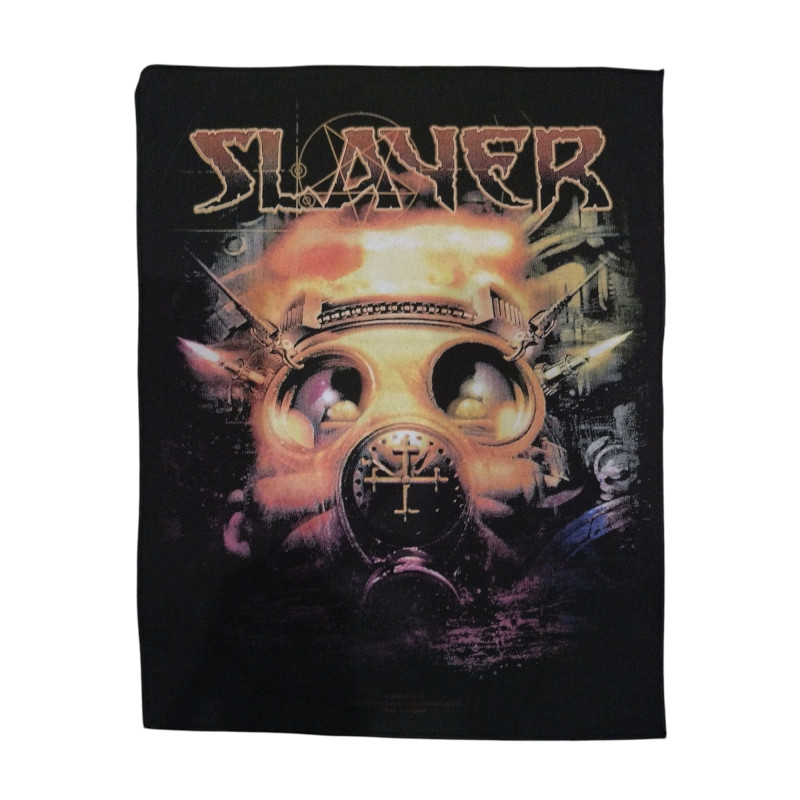 Large Slayer thrash metal band logo screenprinted canvas backpatch for battle jackets