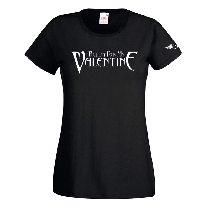Camiseta rockera de mujer de la banda Bullet for My Valentine en color negro
