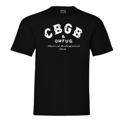 Camiseta CBGB negra para hombre serigrafiada con logo mitico bar punk nyc
