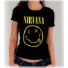 Women's Nirvana T-shirt with classic grunge logo, black