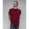 Camiseta hombre de rayas rojas estilo retro y casual