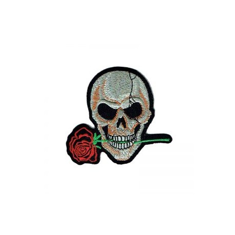 Patch skull with rose