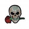 parche calavera con rosa