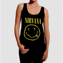 Camiseta de tirantes Nirvana para mujer con diseño clásico de la banda – Grunge