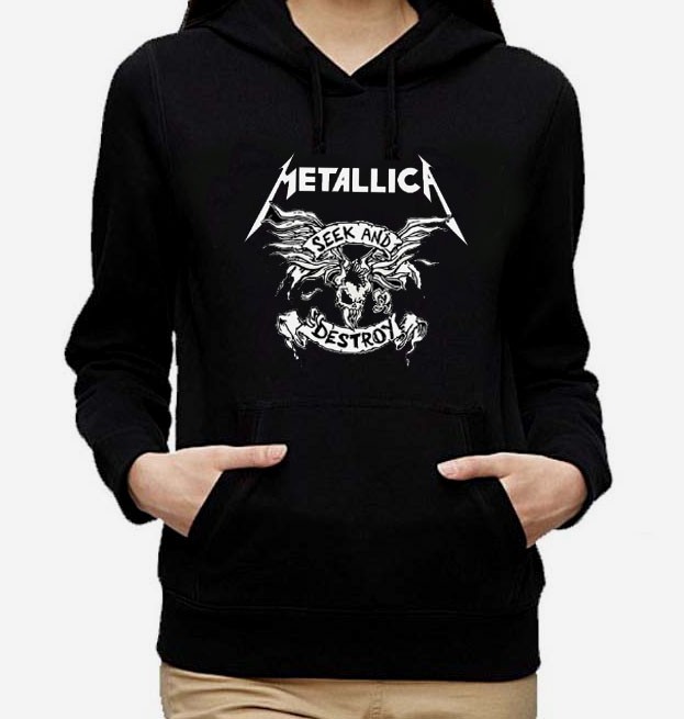 Women Metallica Seek and destroy hoodie sweatshirt. MADE4ROCK