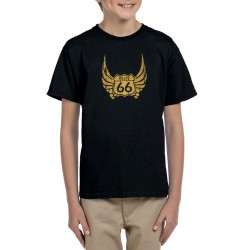 camiseta ruta 66 niño negra
