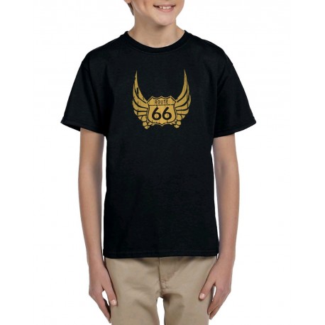 camiseta ruta 66 niño negra