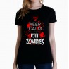 Women Keep calm and kill zombies T shirt