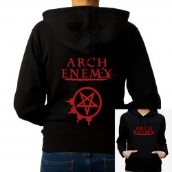 Sudadera Arch Enemy mujer negra 100% algodón logo rock