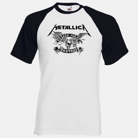 Men Metallica Seek and destroy  baseball T shirt