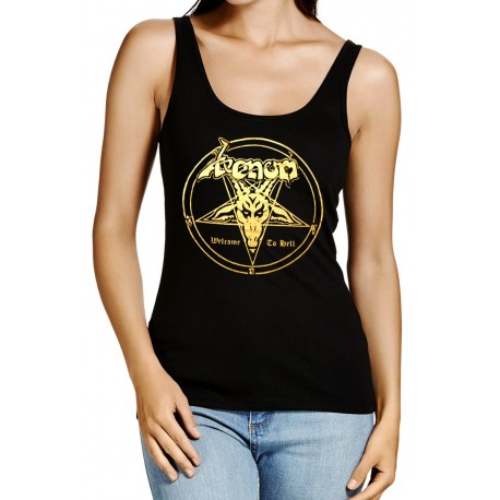 Venom women's tank top with classic band design – Black Metal